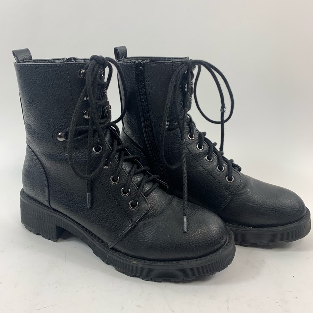 Black combat boots